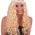 pruik blond lang gekruld met koorden