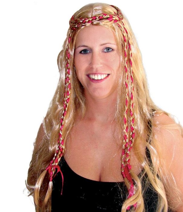 perruque blonde princesse avec des tresses