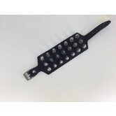 Leather bracelet with pins (3 rows)