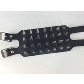 leather bracelet with pins large (4 rows)