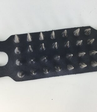 leather bracelet with pins large (4 rows)