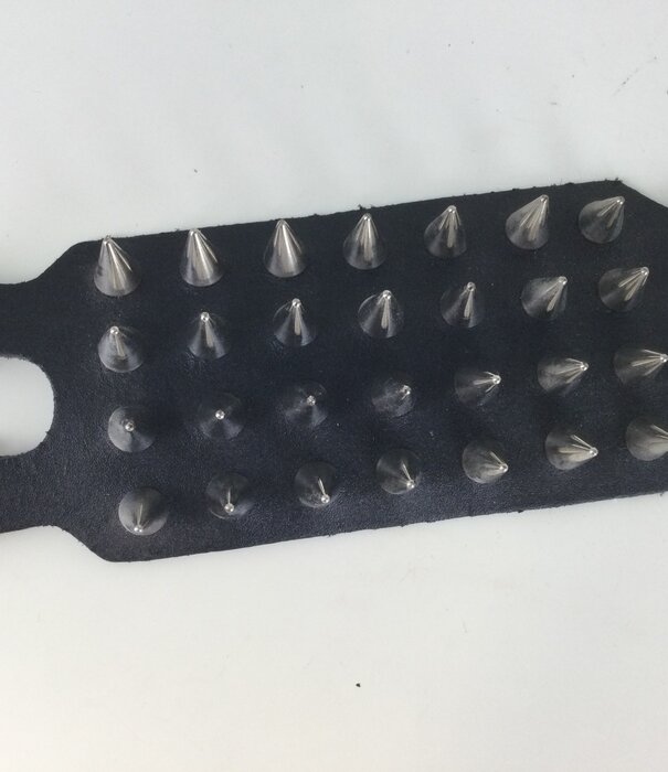 leather bracelet with pins large (4 rows)