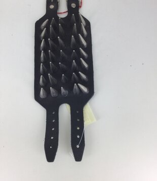 leather bracelet with pins large (5 rows)