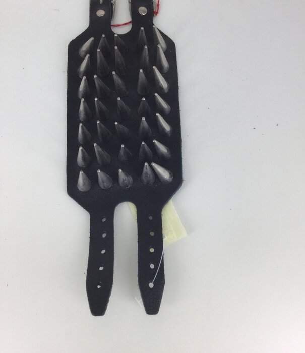 leather bracelet with pins large (5 rows)