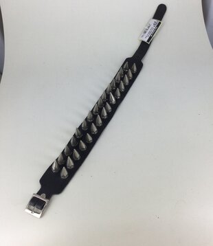 leather collar with pins medium (2 rows)