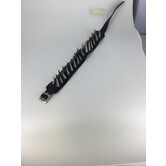 Collier en cuir clouté grand format (2 rangées)