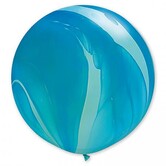 ballonnen rond blauw agaat 76cm 2st