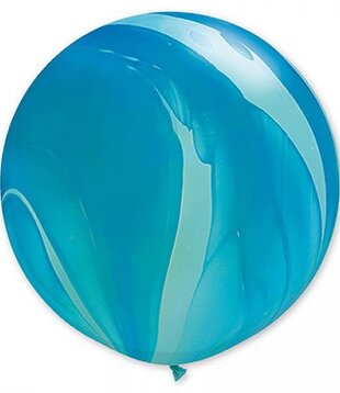 balloons round blue agate 76cm 2pcs