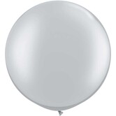 ballonnen rond zilver 90 cm 2st