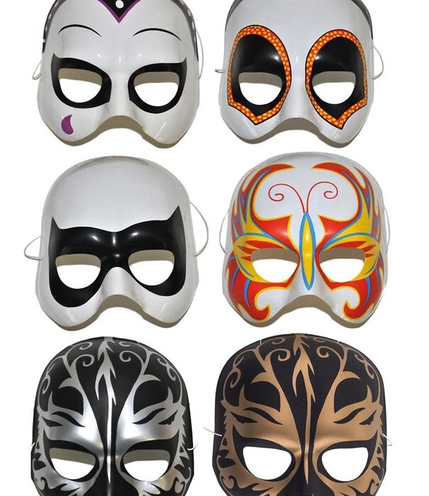 half mask plastic 6 ass (1 piece)