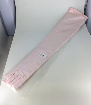 gloves long soft pink