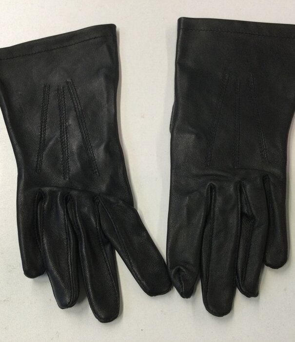 korte zwarte handschoenen  leather look
