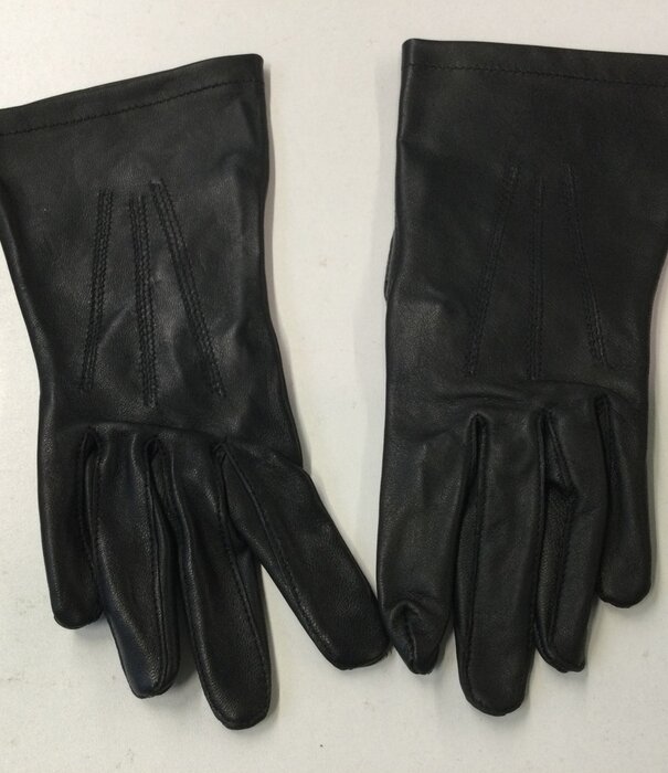 short black gloves leather look