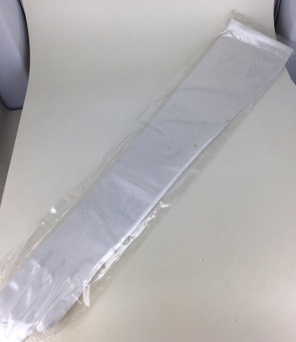 long gloves glossy white