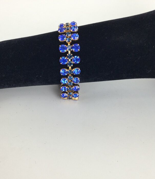 armband strass blauw