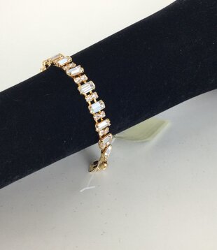 armband strass goud