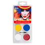 palette de maquillage de clown à base d'eau (4 pots et applicateur)