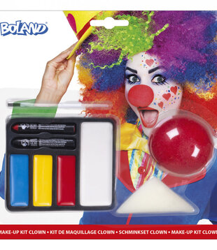 Make-up kit Clown (clownsneus, make-up, spons en penseel)