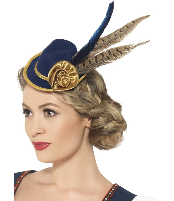 Tyrolean hat on pin blue