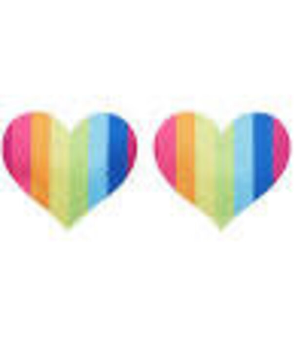 Fever Rainbow heart nipple stickers