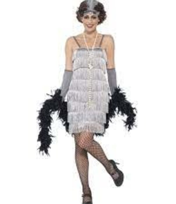 Flapper dress silver + headband