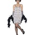 Flapper dress silver + headband