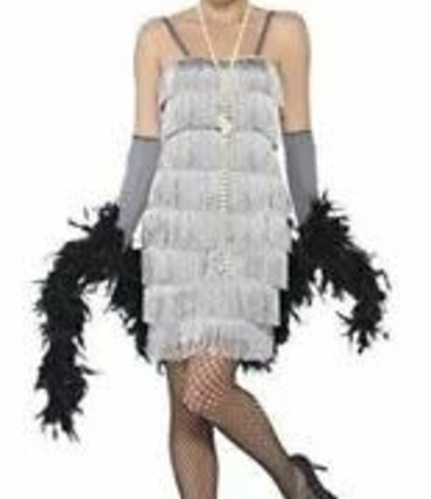 Flapper dress silver + headband