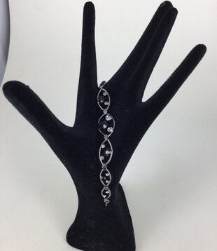 bracelet strass noir argent