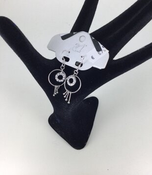 boucles d'oreilles strass argent