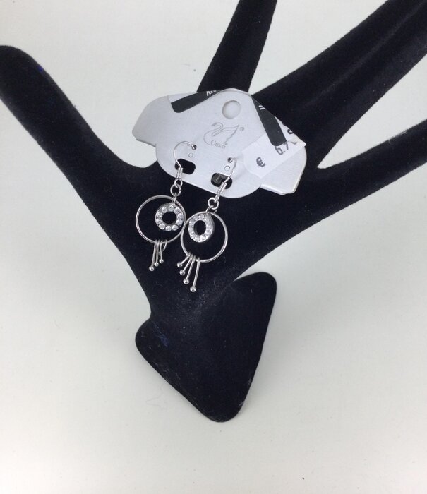 earrings rhinestone silver