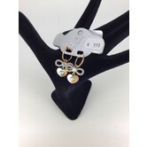 earrings rhinestone bow/heart gold