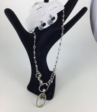 necklace and earrings rhinestones
