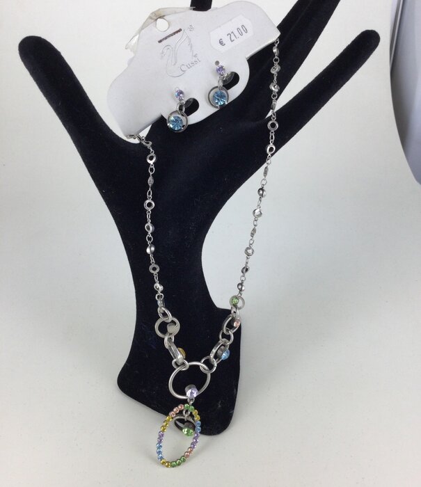 necklace and earrings rhinestones