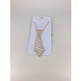 chain tie rhinestone gold