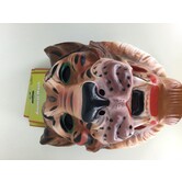masque en plastique tigre marron