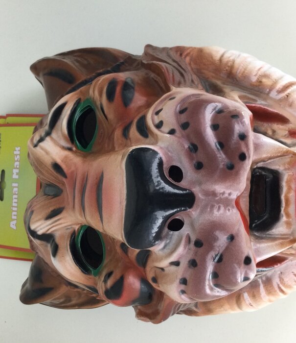 masque en plastique tigre marron