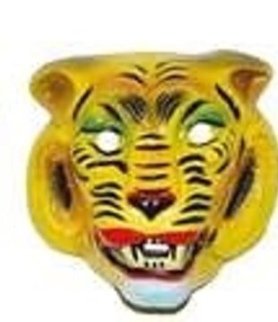 plastic mask tiger yellow