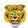 plastiek masker tijger geel