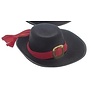 chapeau de mousquetaire noir ruban rouge