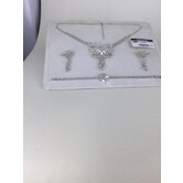 collier, boucles d'oreilles et bracelet en strass