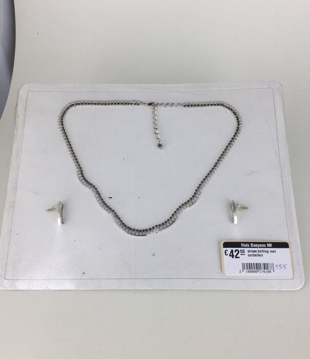 collier en strass avec boucles d'oreilles
