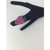 ring strawberry rhinestone (stretchable)