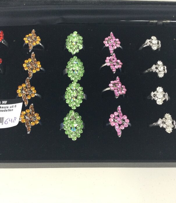 rhinestone rings (choice of 6 different models one size)