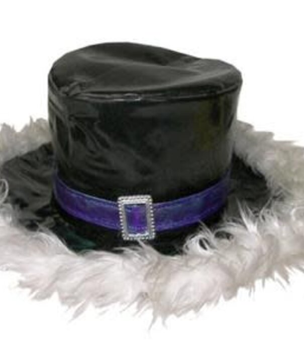 hat patent leather fur