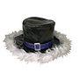 hat patent leather fur