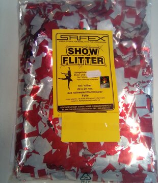 show flitter rood/zilver 1kg