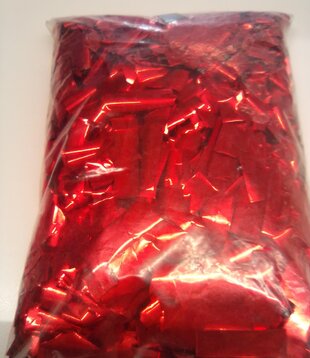 confetti blinkend rood rechthoekig 750gr