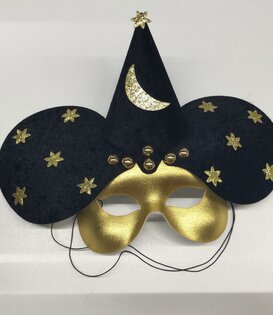 Tovenaar oogmasker goud/ zwart