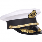 Marine kepie luxe wit pillot/kapitein