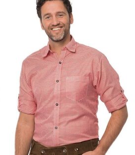 tirolerhemd rood/wit kleine ruit